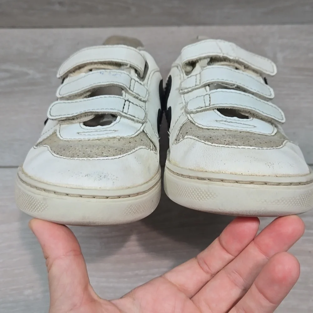 Veja Kids Girl Leaather Hook&loop Sneakers Shoes Sz 3